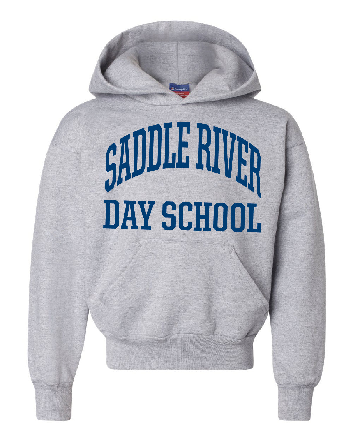 Saddle River Day School Classic Arched Champion Powerblend Youth Hooded Sweatshirt