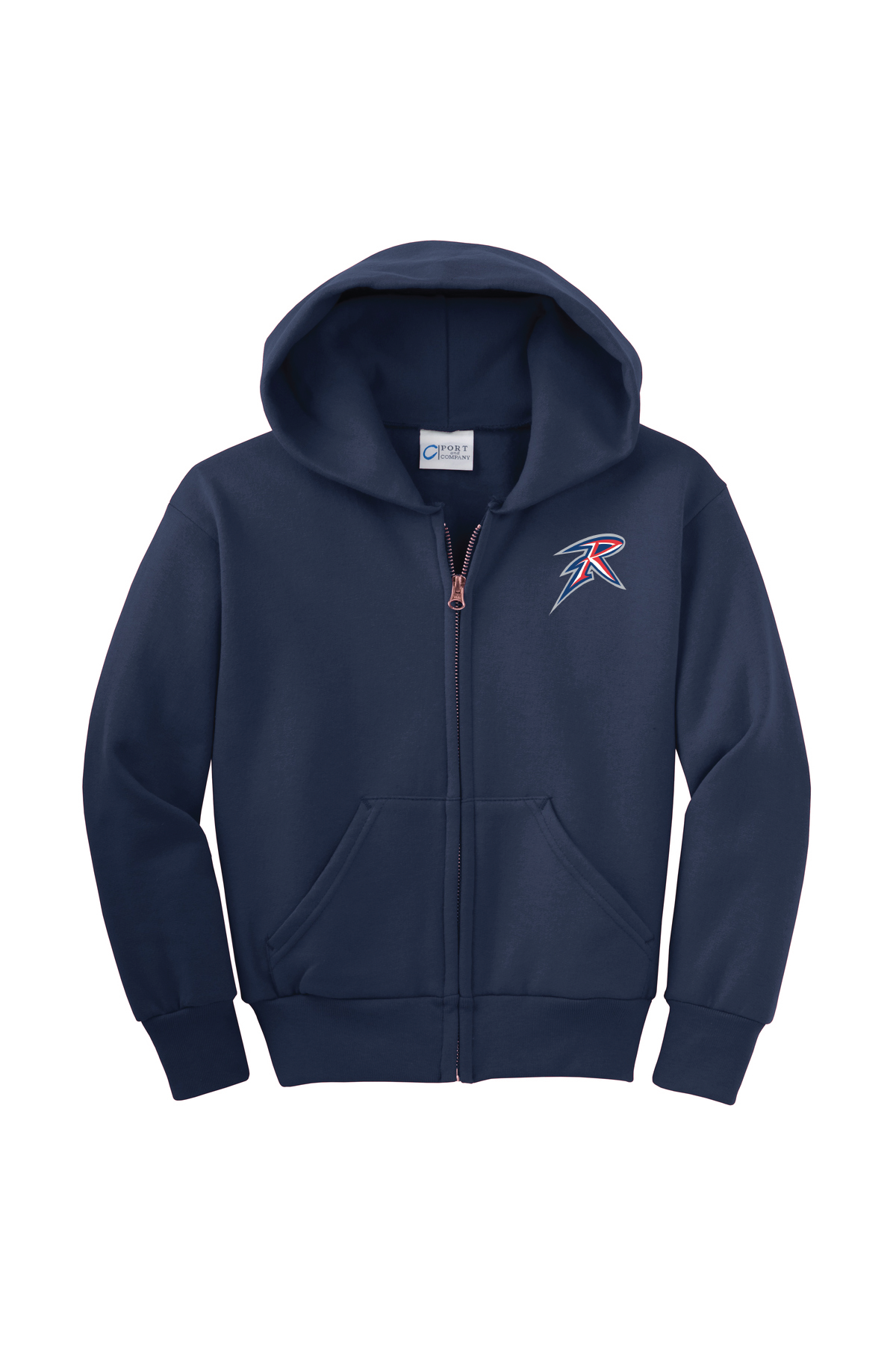 Saddle River Day School Port & Company® Youth Core Fleece Full-Zip Hooded Sweatshirt