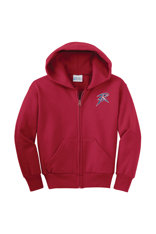 Saddle River Day School Port & Company® Youth Core Fleece Full-Zip Hooded Sweatshirt